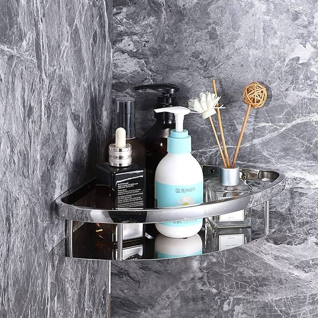 1 Tier Stainless Steel Corner Shelf, chithunzi 2