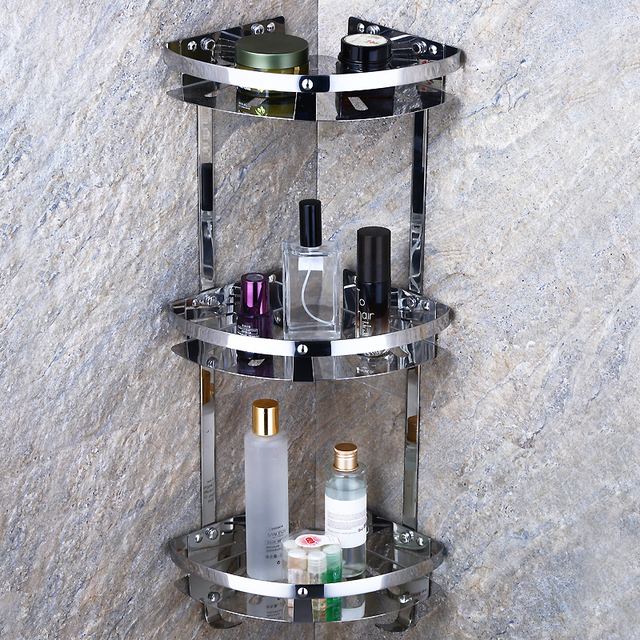 3 Tier Stainless Steel Corner Shelf