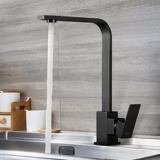 Black Square Kitchen Faucet