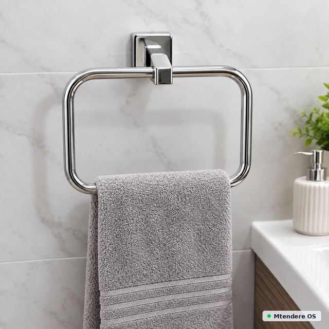 Chrome-Plated Rectangular Towel Ring