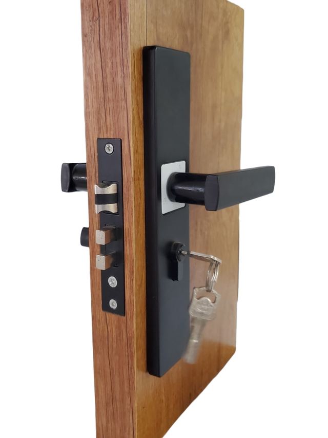 Entrance Door Handle Lock - Matte Black