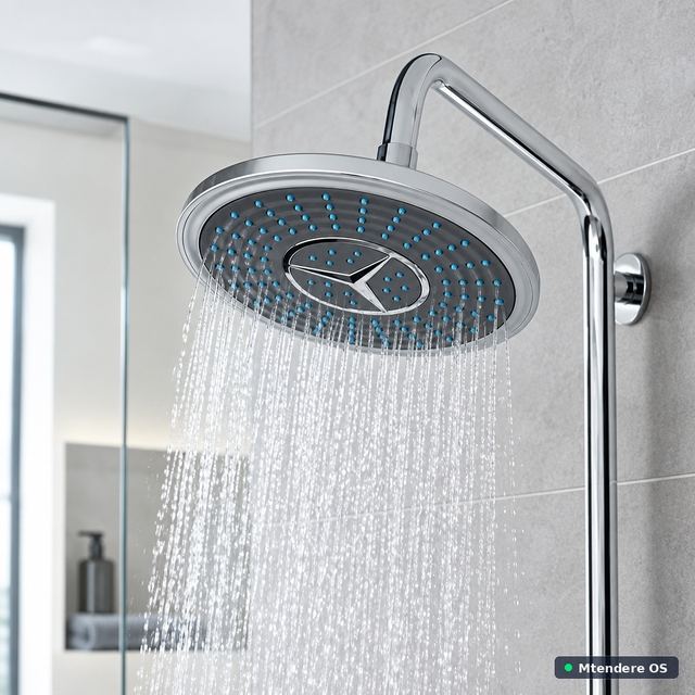 Round Shower Head and Pipe