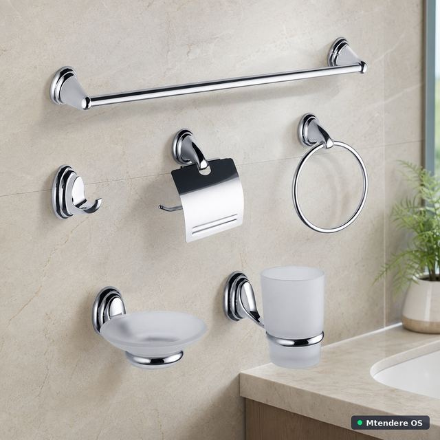 Six-Piece Bathroom Accessory Set