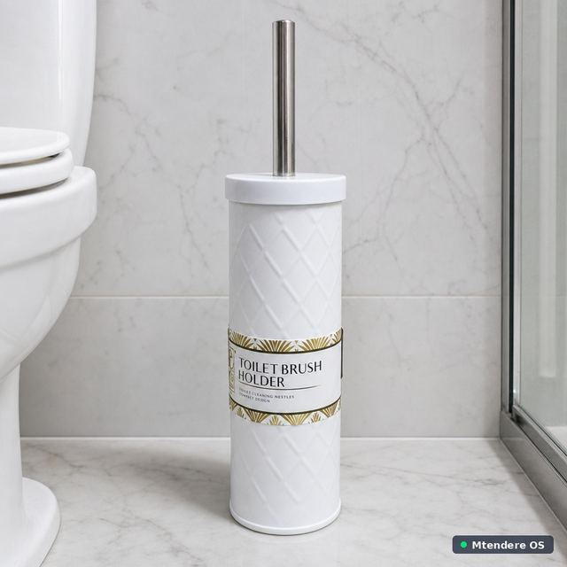 White Toilet Brush Holder